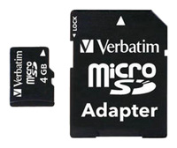 Verbatim microSDHC Class 4 + SD adapter, отзывы