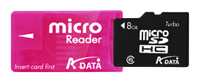 A-Data Reader Series microSDHC + microReader 8GB, отзывы